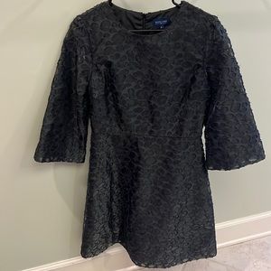 EUC AVON LANE black shimmery textured animal print dress holiday wedding, size m